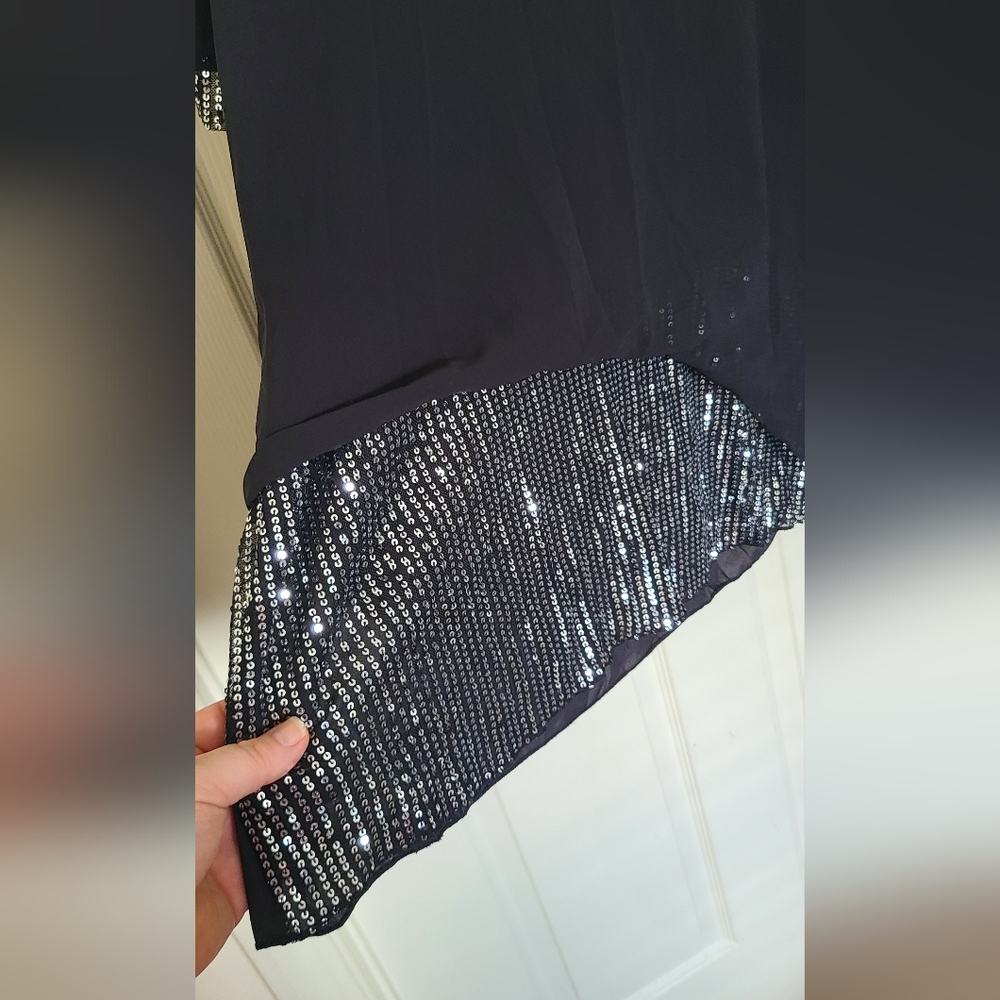 Black Sequin Blouse In Sz XXL - Picture 3 of 7